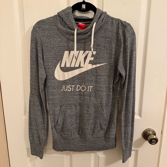 Nike Tops - Nike Women’s Grey Lightweight Sportswear Mockneck Hoodie Size S